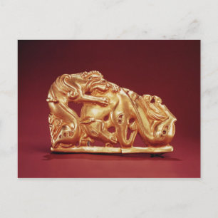 Plaque depicting a Griffin attacking a Horse Postcard