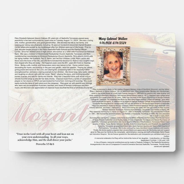 Plaque for Friends  (Front)