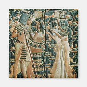 Plaque from the lid of coffer showing magnet