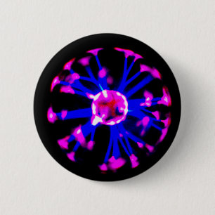 Plasma ball 6 cm round badge