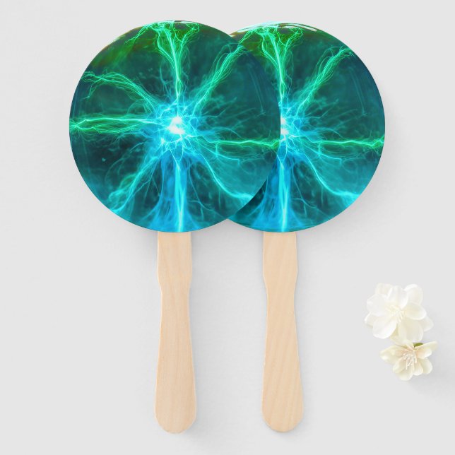 Plasma Ball Hand Fan (Front and Back)