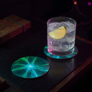 Plasma Ball Round Paper Coaster