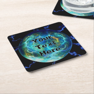 Plasma Electric Square Paper Coaster