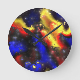 plasma fractal pattern round clock