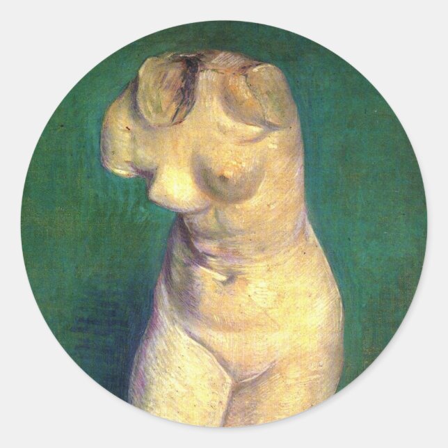 Plaster Statuette Female Torso by Vincent van Gogh Classic Round Sticker (Front)