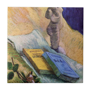 Plaster Statuette Rose and Novels Vincent van Gogh Ceramic Tile
