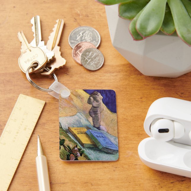 Plaster Statuette Rose and Novels Vincent van Gogh Key Ring (Desk)