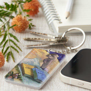 Plaster Statuette Rose and Novels Vincent van Gogh Key Ring