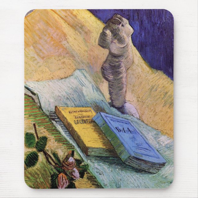 Plaster Statuette Rose and Novels Vincent van Gogh Mouse Pad (Front)