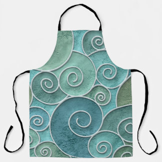 Plaster wall seamless texture with swirls pattern, apron