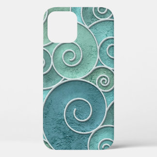 Plaster wall seamless texture with swirls pattern, iPhone 12 case