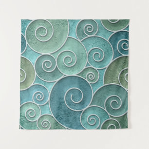 Plaster wall seamless texture with swirls pattern, tapestry