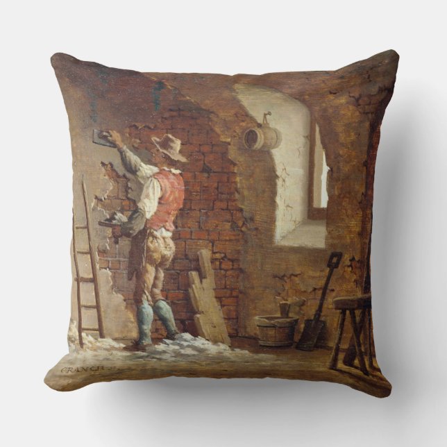 Plasterer, c.1807 (oil on panel) cushion (Front)