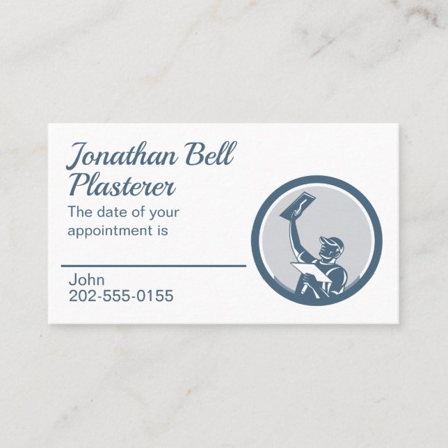 Plasterer Masonry Drywall Appointment Business Card (Front)
