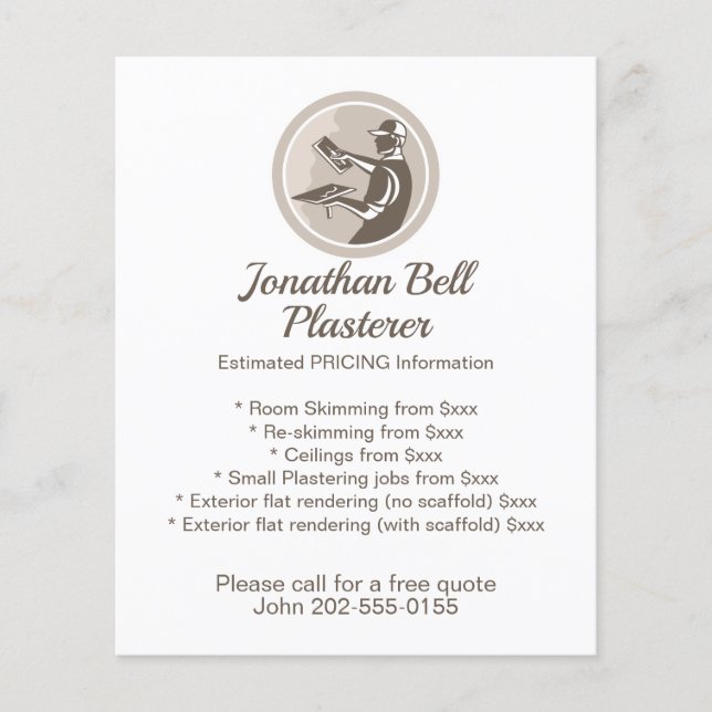 Plasterer Masonry Drywall Business Flyer (Front)