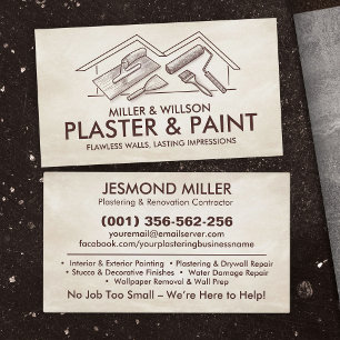 Plastering and Painting Services  Business Card