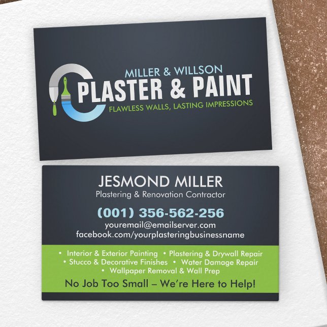 Plastering and Painting Services  Business Card (Creator Uploaded)