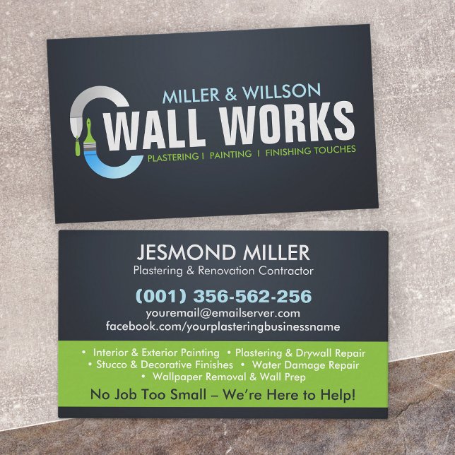 Plastering and Painting Services  Business Card (Creator Uploaded)