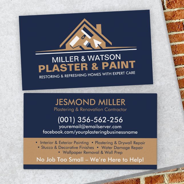 Plastering and Painting Services  Business Card (Creator Uploaded)