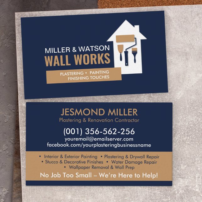 Plastering and Painting Services  Business Card (Creator Uploaded)