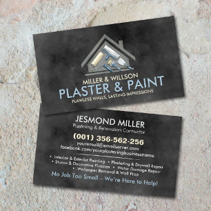 Plastering and Painting Services Watercolor art Business Card