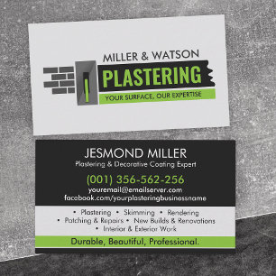 Plastering Services  Business Card