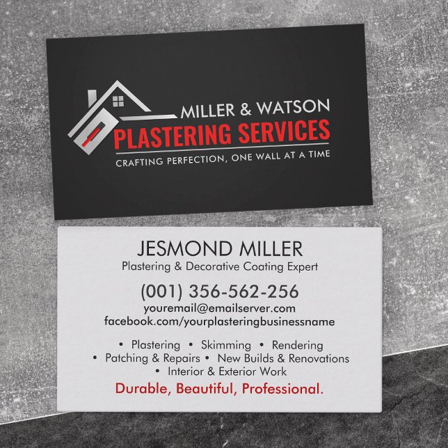Plastering Services  Business Card (Creator Uploaded)
