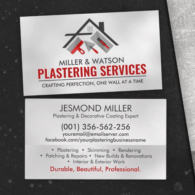 Plastering Services  Business Card (Creator Uploaded)
