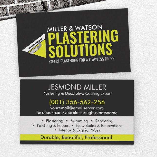 Plastering Services  Business Card (Creator Uploaded)