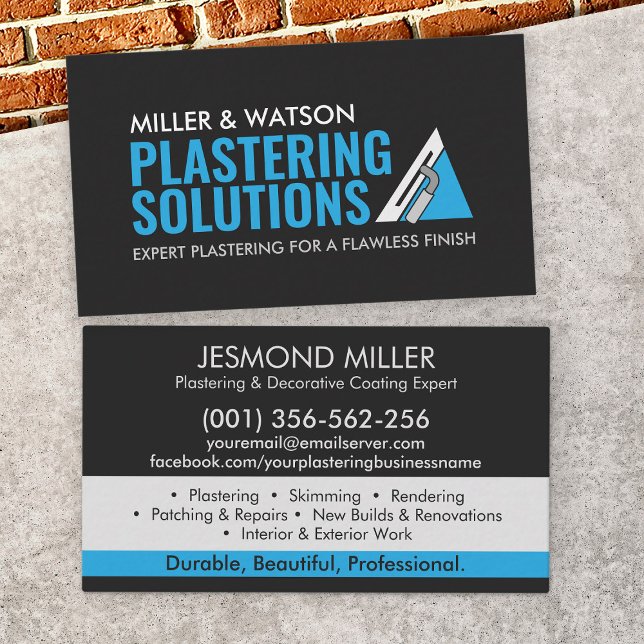 Plastering Services  Business Card (Creator Uploaded)