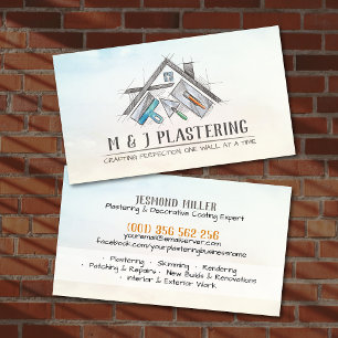 Plastering Services Drywall Professional Business Card