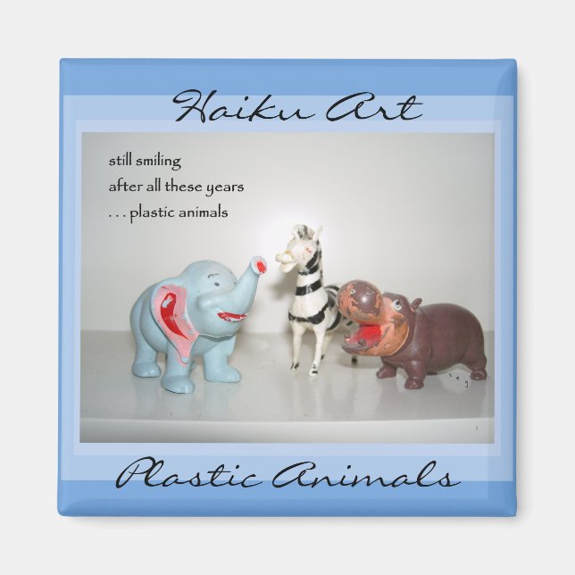 Plastic Animals Haiku Art Magnet (Front)