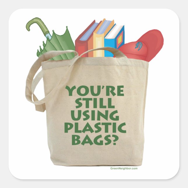Plastic Bags Square Sticker (Front)