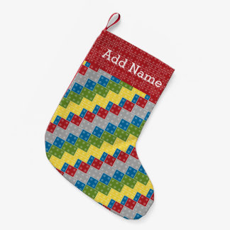 Plastic Blocks Pattern Illustration Small Christmas Stocking