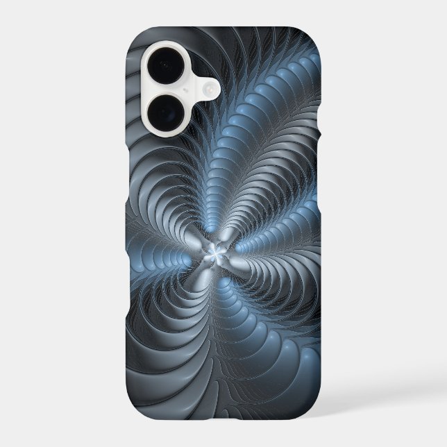 Plastic Blue Gray 3D Fractal Art Modern Abstract (Back)