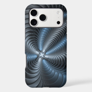 Plastic Blue Gray 3D Fractal Art Modern Abstract