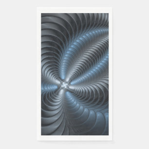 Plastic Blue Grey 3D Fractal Art Modern Abstract Napkin