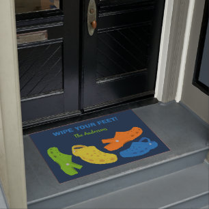 Plastic Casual Moccasin Shoes Collage Custom Doormat