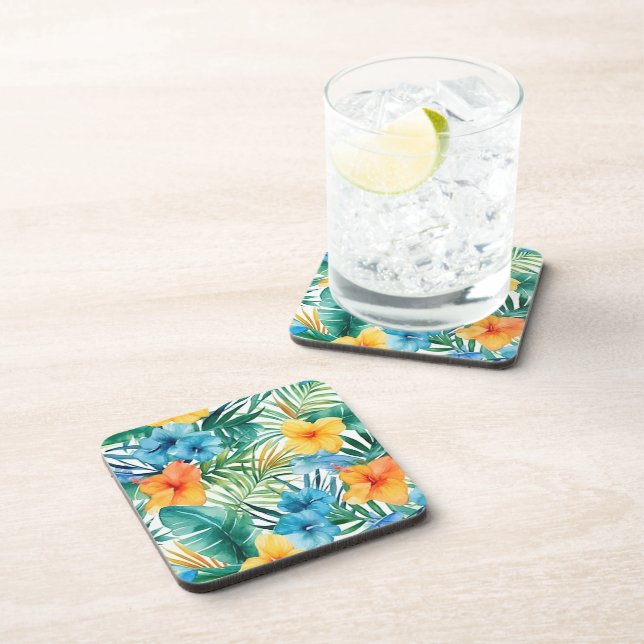 Plastic Coasters Tropical Palms (Right Side)