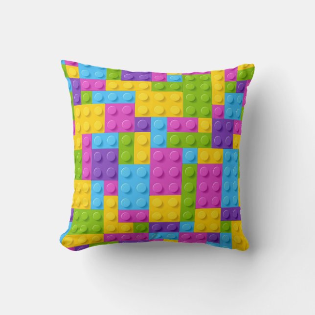 Plastic Construction Blocks Pattern Cushion (Front)