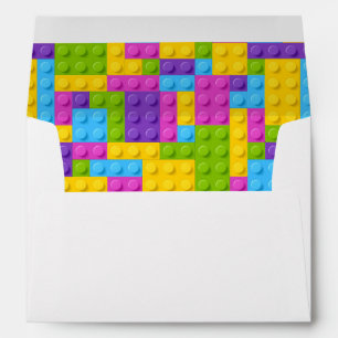 Plastic Construction Blocks Pattern Envelopes