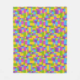 Plastic Construction Blocks Pattern Fleece Blanket