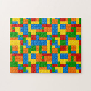Plastic Construction Blocks Pattern Jigsaw Puzzle