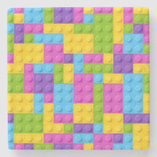 Plastic Construction Blocks Pattern Stone Coaster