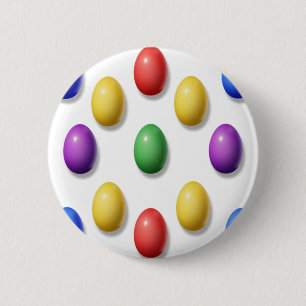 Plastic Easter Eggs 6 Cm Round Badge