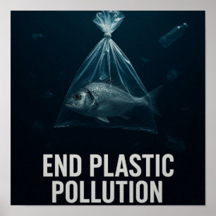 Plastic-Free Oceans – Marine Life Awareness Poster
