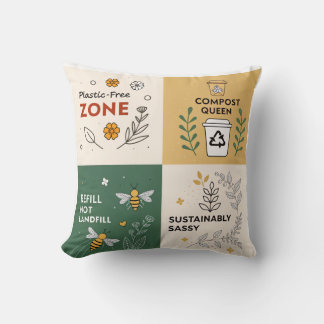 Plastic-Free Zone – Eco-Conscious Design Cushion
