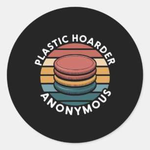 Plastic Hoarder Anonymous Disc Golf Designs For En Classic Round Sticker