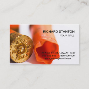Plastic hunt cartriges business card
