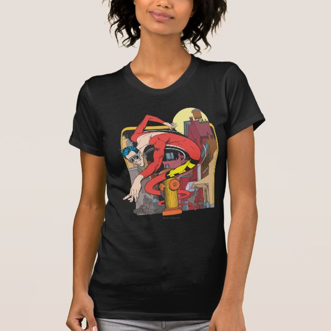 Plastic Man Shape-Shifts in the City T-Shirt (Front)